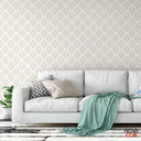 Ver imagem 2 de Papel de Parede Estampa Arabesco Adesivo Bege Antimofo 3mx58cm