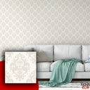 Ver imagem 3 de Papel de Parede Estampa Arabesco Adesivo Bege Antimofo 3mx58cm