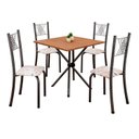 Ver imagem 2 de Conjunto de Mesa Tubular 70x70cm Tampo em MDF Cinamomo com 4 Cadeiras Sara Prata/Botanic Bege/Mart