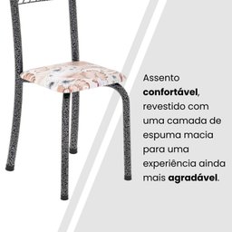 Conjunto de Mesa Tubular 70x70cm Tampo em Mdf Cinamomo com 4 Cadeiras Sara - 7