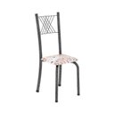 Ver imagem 4 de Conjunto de Mesa Tubular 70x70cm Tampo em MDF Cinamomo com 4 Cadeiras Sara Prata/Botanic Bege/Mart