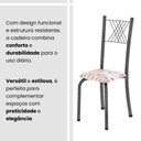 Ver mais imagens de Conjunto de Mesa Tubular 70x70cm Tampo em MDF Cinamomo com 4 Cadeiras Sara Prata/Botanic Bege/Mart