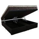 Ver imagem 1 de Cama Box Baú Queen Suede Bipartido + Colchão Elegance Ortopédico Espuma D33 63x158x198 Preto