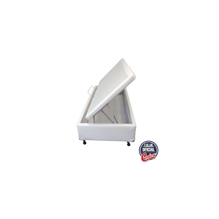 Box Baú Castor Solteiro Branco 88x188x35cm