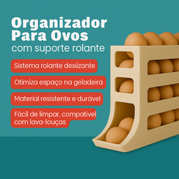 Organizador para Ovos com Suporte Rolante - 3