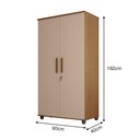Ver imagem 3 de Conjunto Beliche Madrid Amêndoa com Grades + Guarda-roupa Ouro Solteiro 2 Portas Amêndoa Premium