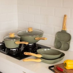 Panela Wok Esmeralda 28cm Indução Cerâmico 4mm Style Cook - 6