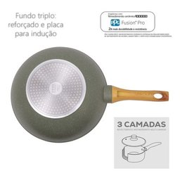 Panela Wok Esmeralda 28cm Indução Cerâmico 4mm Style Cook - 5