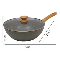 Panela Wok Esmeralda 28cm Indução Cerâmico 4mm Style Cook - 2