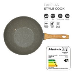Panela Wok Esmeralda 28cm Indução Cerâmico 4mm Style Cook - 3