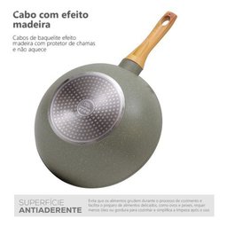 Panela Wok Esmeralda 28cm Indução Cerâmico 4mm Style Cook - 4