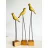 Trio de Pássaros em Madeira Escultura de Pássaro. Passarinho - 5