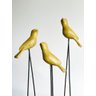 Trio de Pássaros em Madeira Escultura de Pássaro. Passarinho - 3
