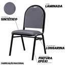 Ver imagem 3 de Kit 5 Cadeiras Hoteleiras Auditório Empilhável Sintético M23 Cinza - Mpozenato