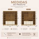 Ver imagem 3 de Guarda Roupa Casal 6 Portas 6 Gavetas Roupeiro Grande Nature