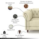 Ver imagem 3 de Conjunto de Sofá Sala de Estar Stanford Chesterfield 2 e 3 Lugares 200cm/260cm Pés Madeira Couro Off