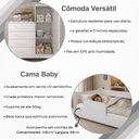 Ver imagem 4 de Kit Quarto Infantil Cama Baby + Colchão + Grade + Roupeiro Ouro + Cômoda Versátil Branco