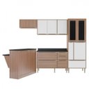 Ver imagem 2 de Cozinha Completa com Bancada e Balcão com Tampo 6 Peças Portas de Vidro Calábria Multimóveis