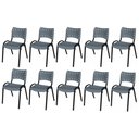 Ver imagem 3 de Cadeira Iso Base Preto Igreja, Escola, Escritório - Cinza Kit 10 Peças