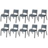 Cadeira Iso Base Preto Igreja, Escola, Escritório - Cinza Kit 10 Peças - 3