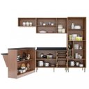 Ver imagem 3 de Cozinha Completa com Bancada e Balcão com Tampo 6 Peças Portas de Vidro Calábria Multimóveis