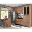 Ver imagem 1 de Cozinha Completa com Bancada e Balcão com Tampo 6 Peças Portas de Vidro Calábria Multimóveis