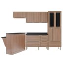 Ver imagem 2 de Cozinha Completa com Bancada e Balcão com Tampo 6 Peças Portas de Vidro Calábria Multimóveis