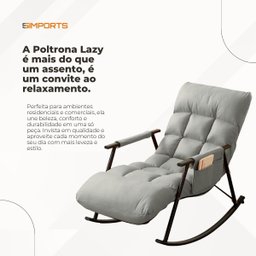 Poltrona de Balanço Lazy Cinza com 3 Níveis de Regulagem e Trava de Segurança - 9