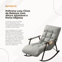 Ver imagem 5 de Poltrona de Balanço Lazy Cinza com 3 Níveis de Regulagem e Trava de Segurança