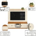 Ver imagem 2 de Painel Home Florianópolis 1.75 com Nichos Off White Canela