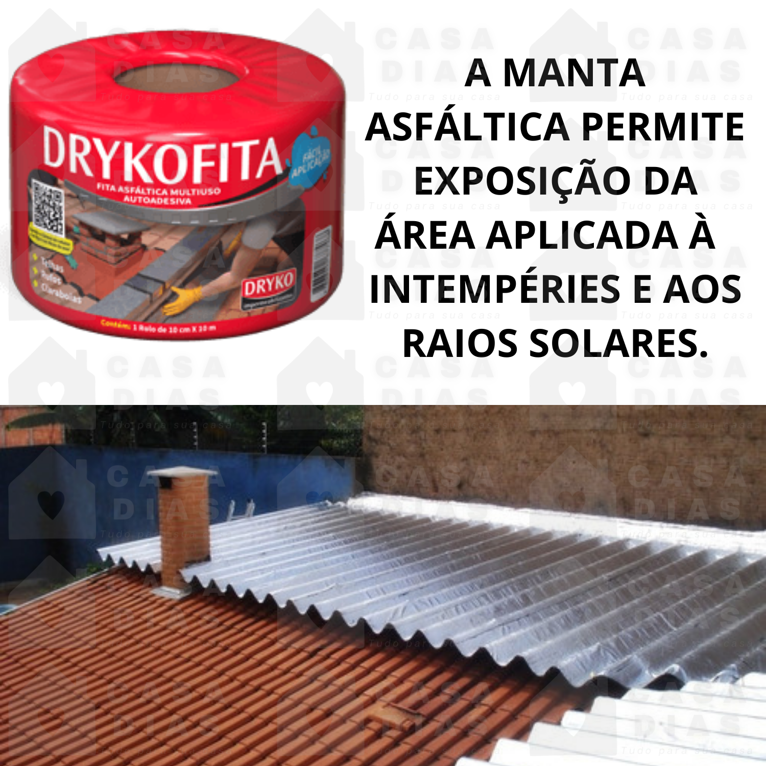 Fita Manta Asfaltica Multiuso 10cm X 10 Metros Dryko - 2
