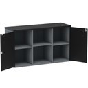 Ver imagem 3 de Armário Baixo Credenza PE25 Pandin 121,50 cm (largura) em MDP Cor Grafito e Preto com Dois Nichos