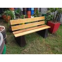 Ver imagem 2 de Banco de Jardim Rústico de Madeira Encosto 1,5 metro BGPLASTICOS BGBFE CORES VARIADAS