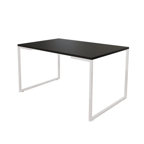 Mesa de Jantar Industrial Base Ferro Branco Tampo 137x90 Preto