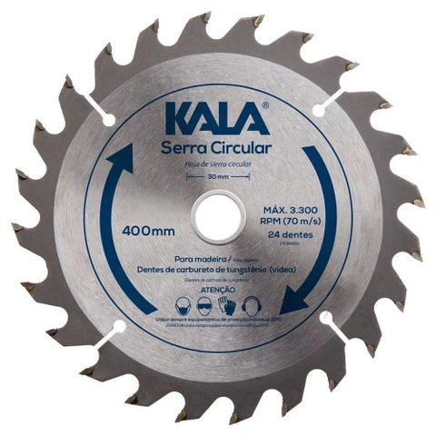 Serra Circular para Madeira 16 pol 400mm 24 Dentes Kala Disco de Corte