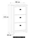 Ver imagem 2 de Sapateira de Madeira 3 Portas 70cm Estilo Americano Lázio F07 Branco-carvalho - Mpozenato