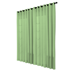 Cortina Rústica 300x250 Verde Ilhós Cromado Charme Admirare - 1