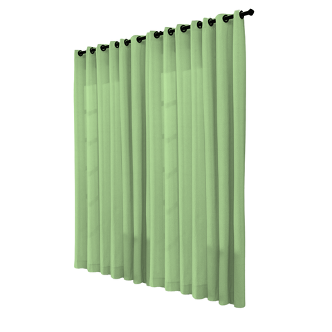 Cortina Rústica 300x250 Verde Ilhós Cromado Charme Admirare