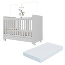 Ver imagem 1 de Berço Americano 3 em 1 com Colchão Incluso e Rodízios Bambino Multimóveis Mpf3023 Branco