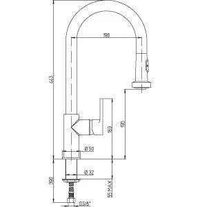 Torneira Misturador Monocomando para Cozinha Cox Gourmet Ducha Extraivel PVD Aço Alta Paini Italia - 3