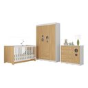 Ver imagem 2 de Quarto de Bebê Completo com Berço Americano 3 em 1 Sonho Multimóveis Mp4615 Branco/madeirado