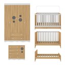 Ver mais imagens de Quarto de Bebê Completo com Berço Americano 3 em 1 Sonho Multimóveis Mp4615 Branco/madeirado