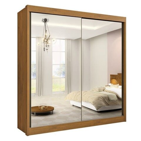 Guarda Roupa Casal Espelhado 2 Portas 6 Gavetas - Las Vegas-cinamomo - Móveis D'doro