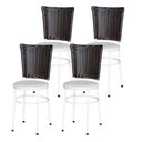 Ver imagem 6 de 4 Cadeiras para Mesa Branca Hawai Marrom Cor:preto