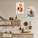 Ver imagem 2 de Kit 2 Quadros Cozinha Vintage Pin Up 45x34cm - com Vidro:madeira Preta