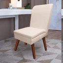 Ver imagem 5 de Kit 10 Cadeira Ana Pé Trapézio Suede Bege E Corino Amarelo