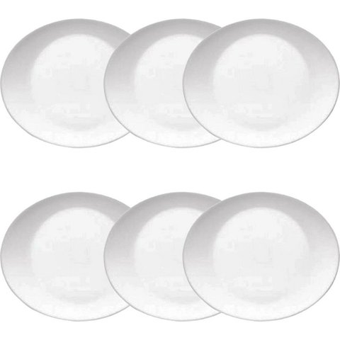 Jogo 6 Pratos Steak Grangusto Oval Branco - Bormioli Rocco