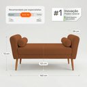 Ver imagem 4 de Puff Recamier Estofado para Quarto Itália 160cm com Pés Palito Bouclê Terracota - Desk Design
