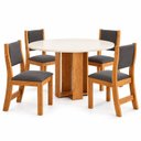 Ver imagem 2 de Conjunto Sala de Jantar 4 Lugares Mesa Redonda Tampo de MDF Jady