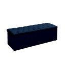 Ver imagem 1 de Sapateira Baú Lana para Decoração Quarto e Cama Box Queen 160 Cm - Sv Decor:azul Marinho